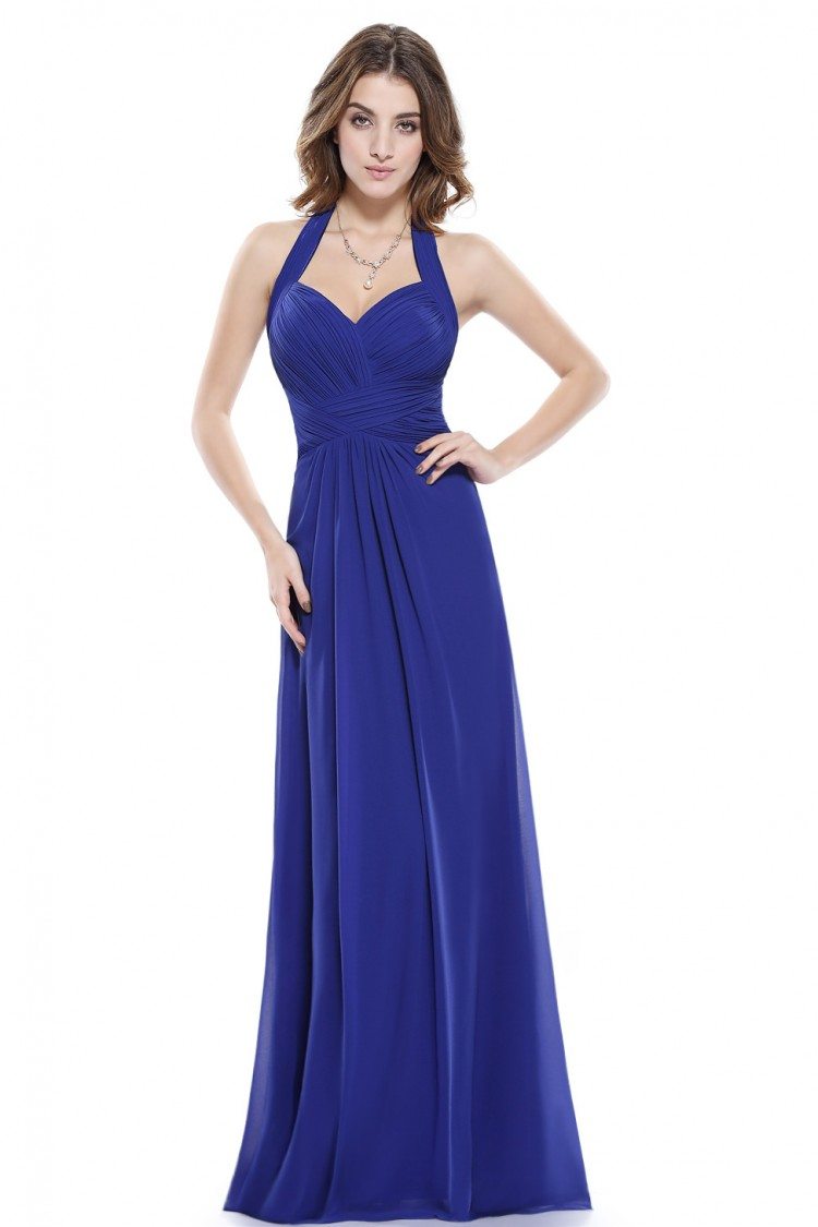 Sexy Royal Blue Halter Long Open Back Evening Dress - $59 #EP08487SB ...