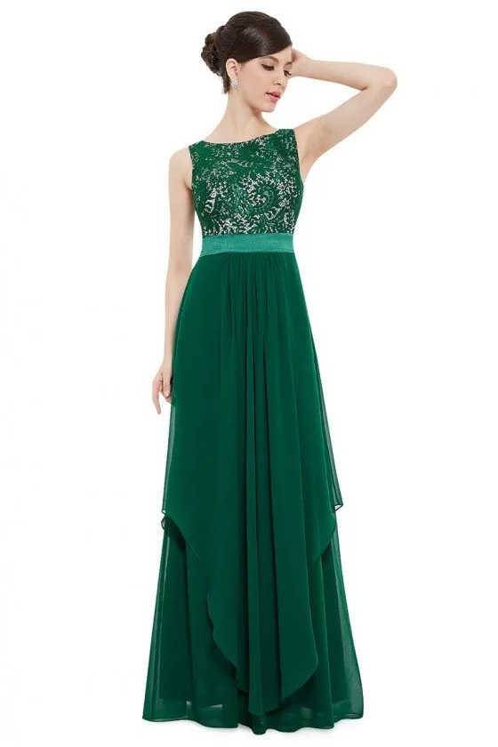 dark green sleeveless dress