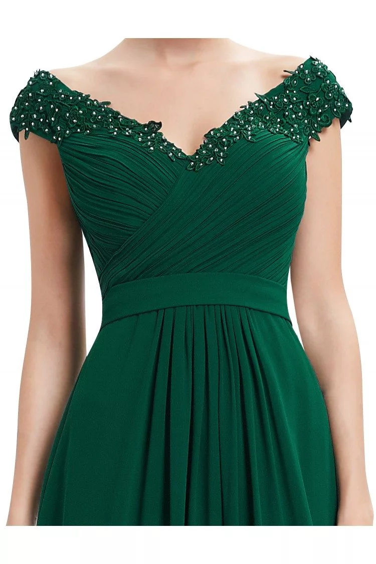green cap sleeve dress