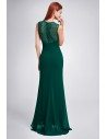 Dark Green Simple Sheer Lace Long Evening Party Dress - EP08776DG