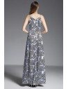 Printed Long Dress With Spaghetti Straps - CK596