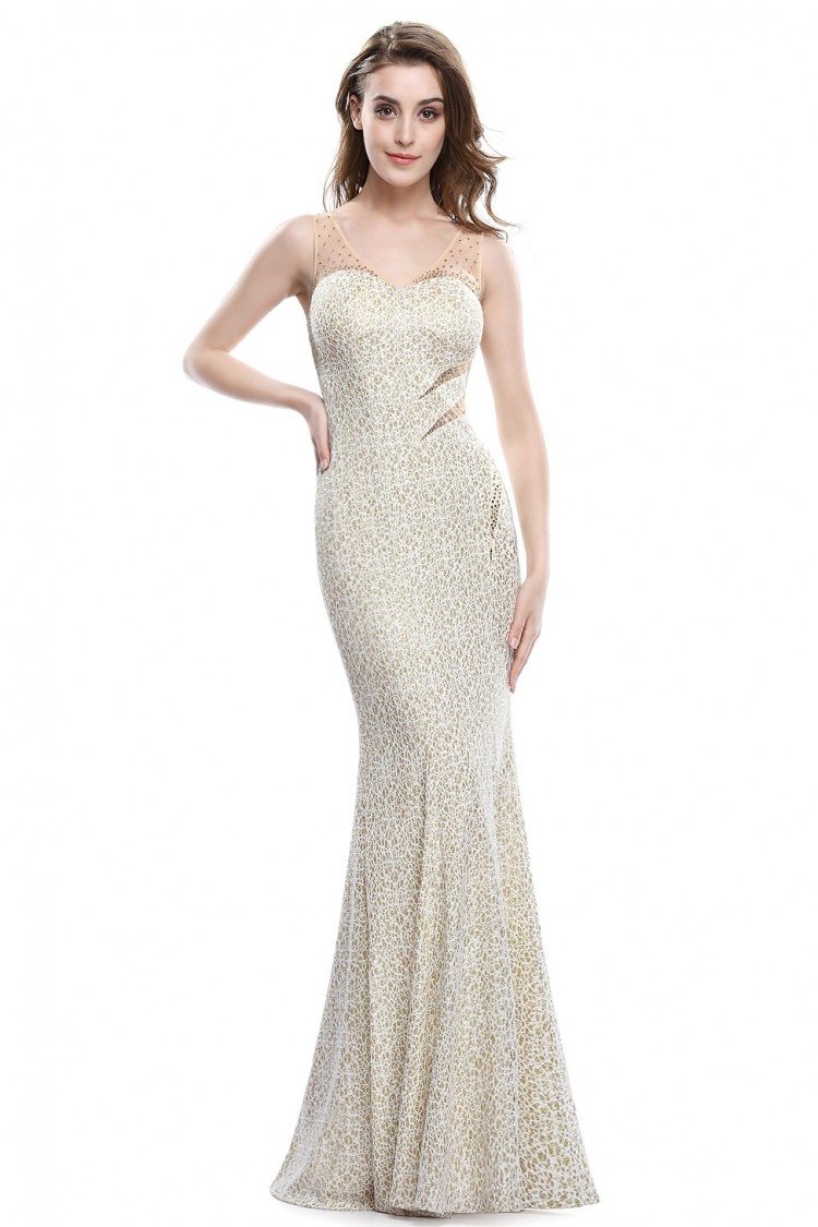 Beige Open Back Mermaid Long Prom Party Dress - $71 #EP08821BG ...