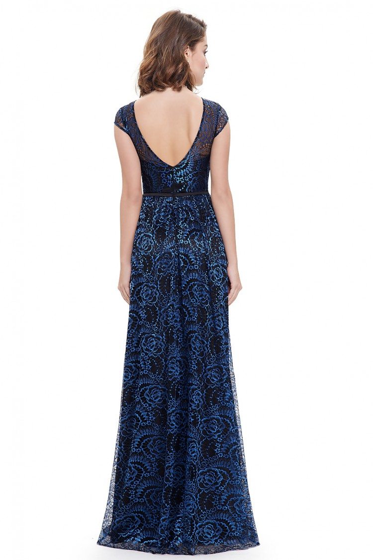 Royal Blue Long Lace Evening Party Dress - $52 #EP08823SB - SheProm.com