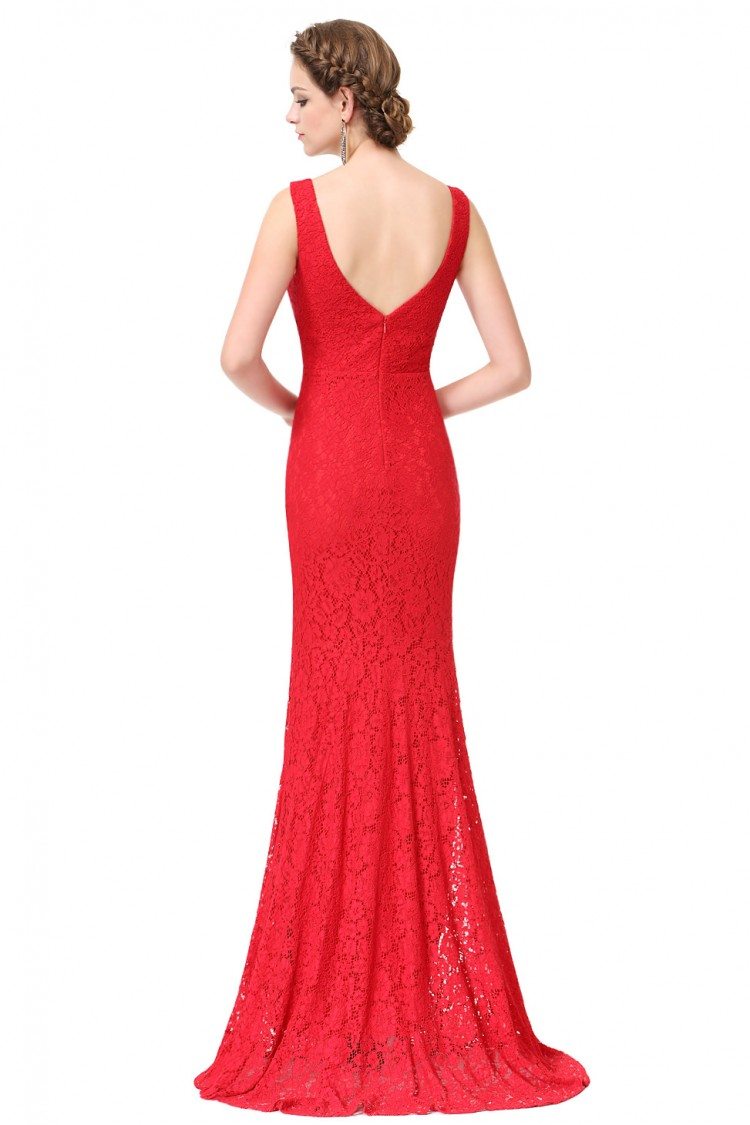 Red Sexy V-neck Long Fishtail Evening Prom Dress - $52 #EP08838RD ...