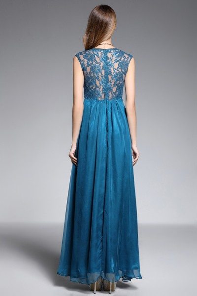 Lace Top Long Chiffon Evening Dress - $92 #CK600 - SheProm.com
