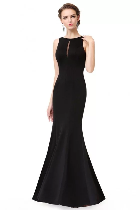simple black long gown