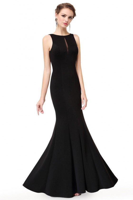 Simple Black Sleeveless Long Mermaid Evening Dress - $56 #EP08866BK ...