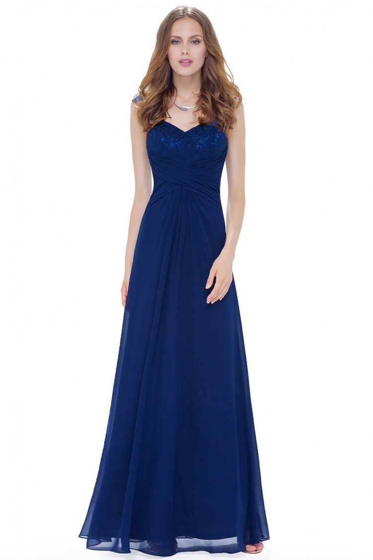 Navy Blue Chiffon Long Evening Party Dress - $52.64 #EP08935NB ...