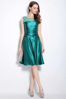 Sleeveless Ruched Satin Short Party Dress