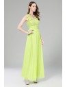 Green Lace Open Back Long Formal Gown - CK5114