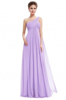 Lavender A-line One Shoulder Ruffles Long Evening Dress - EP09816LV