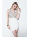 Lace Short Sleeveless Bodycon Dress - DK207