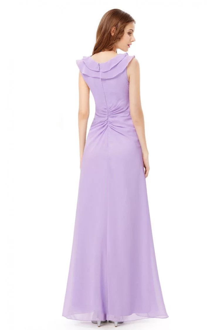 Stylish Ruffled Lilac V-neck Party Dress - $34 #HE08219QP - SheProm.com