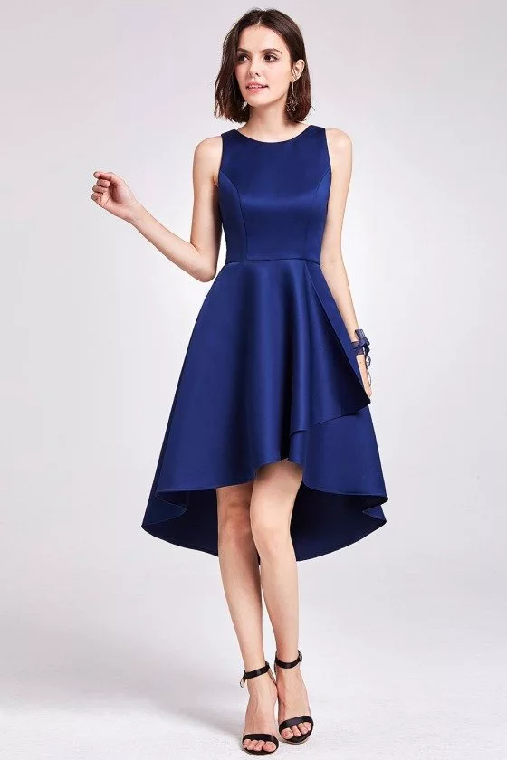 Navy Blue Sleeveless High Low Cocktail Party Dress - $59 #EP05892NB ...