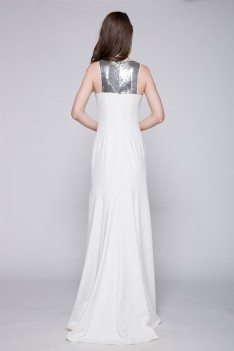 Celebrity Sequin And White Long Formal Dress - CK393