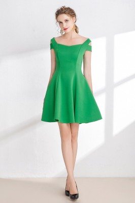 Simple Green Satin Party Dress for Girls - DK9302