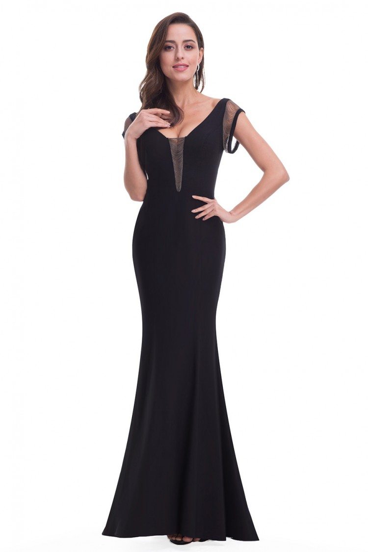 Sexy Black Hollow Out Fishtail Long Evening Party Dress - $62.04 # ...