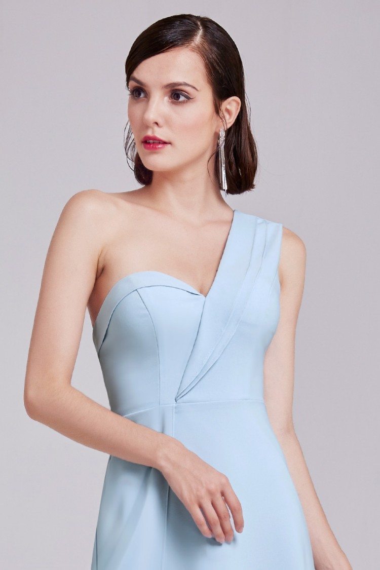 Light Blue One-Shoulder Elegant Long Formal Dress for Women - $66 # ...
