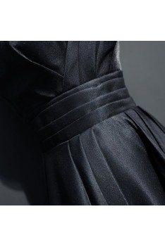 Classy V-neck Long Black Prom Formal Dress For Women - MQD17030