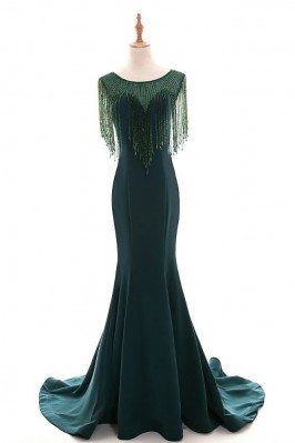 Classy Dark Green Long Mermaid Formal Evening Dress With Bling - MQD17027