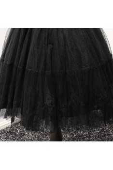 Simple Black Short Prom Gown Dress With Lace Straps - AKE18163