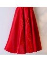 Gorgeous Red Off Shoulder A Line Lace Party Dress - MYX18002