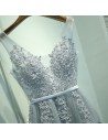 Popular V-neck Lace And Tulle Long Prom Dress For Cheap - MYX18004