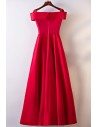 Gorgeous Burgundy Satin Off Shoulder Long Party Dress For Formal - MYX18013