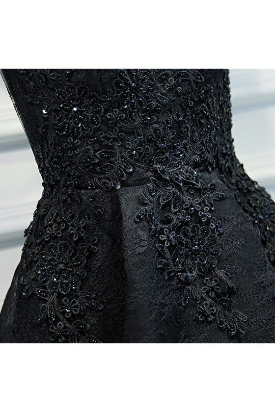 Chic Short Little Black Lace Prom Homecoming Dress V-neck Sleeveless - $108.9792 #MYX18016 - SheProm.com Chic Short Little Black Lace Prom Homecoming Dress V-neck Sleeveless - $108.9792 #MYX18016 - SheProm.com
