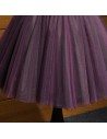 Off The Shoulder Purple Homecoming Dress Short With Floral Beading - AKE18145