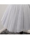 Short Grey Tulle Beading Graduation Dress With Sweetheart Neck 2018 - AKE18143