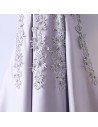 Silver V-neck Long Satin Prom Party Dress Sleeveless - MYX18030