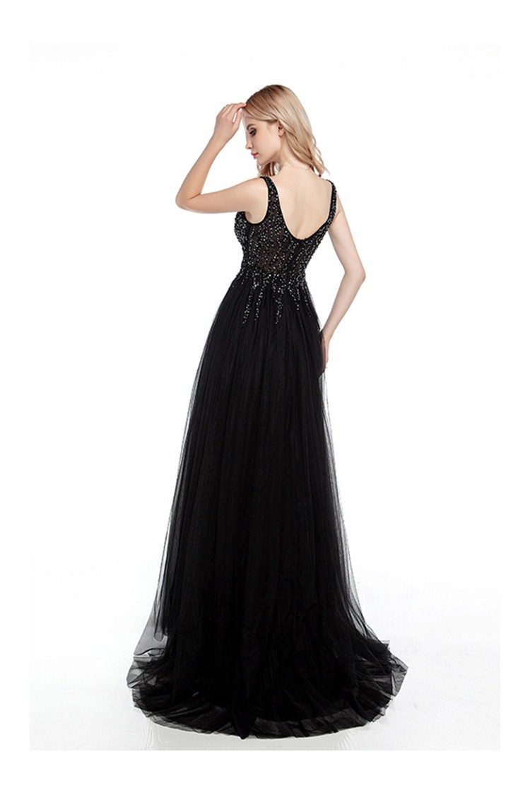 black tight dress with slit