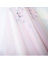 Cute Pink Long Prom Party Dress With Flowers Sleeves For Juniors - MYX18037