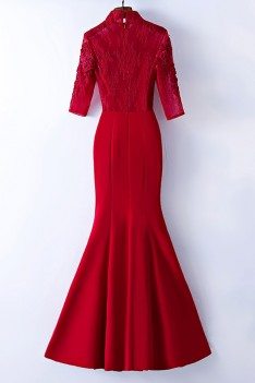 Special High Neck Tight Mermaid Party Dress For Weddings - MYX18061