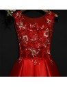 Little Red Short A Line Lace Party Dress For Weddings - MYX18065