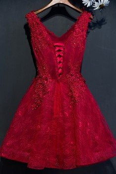Short A Line Reception Party Dress Sleeveless - MYX18088