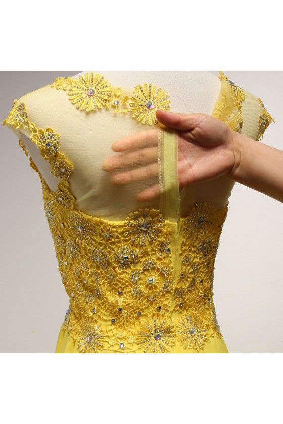 yellow flowy long dress