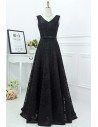 Classy Long Black Lace Formal Evening Dress Sleeveless - MYX18110