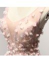 Princess Pink Tulle Formal Dress With Floral Bodice For Women - AKE18110