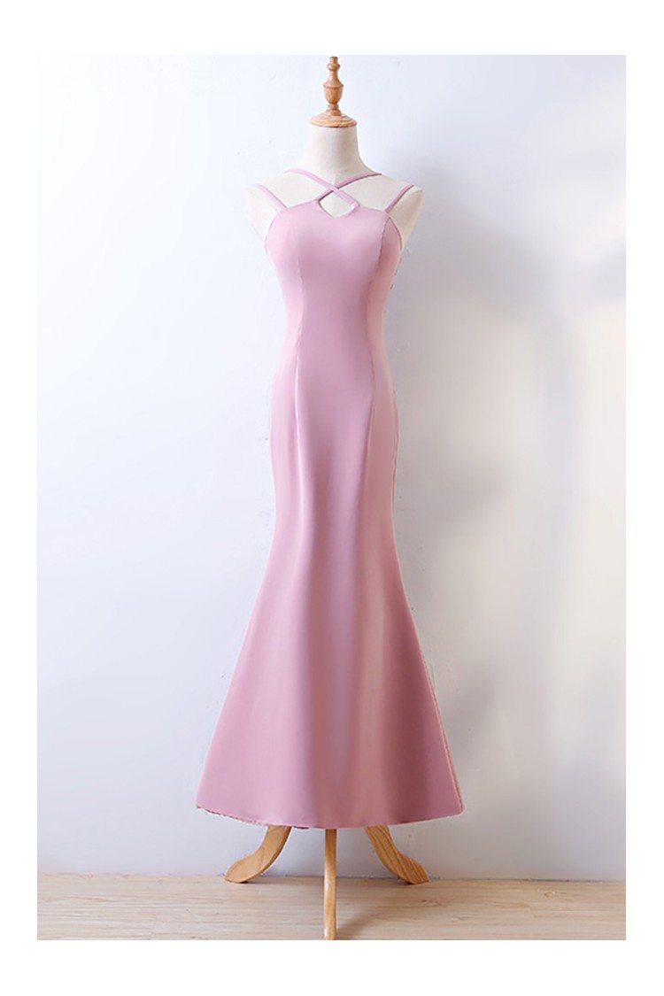 Simple Pink Tight Fitted Long Mermaid Prom Party Dress - $119.9 # ...