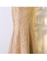 Elegant Champagne Gold Sheath Mermaid Formal Dress With Bling - MYX18125