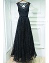 Formal Long Black Lace Cheap Prom Dress Sleeveless - MYX18128