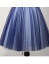 Beautiful Short Blue Homecoming Dress With Beading Off Shoulder Sleeves - AKE18106