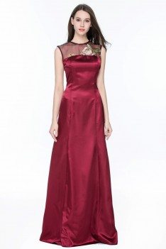 Sleeveless Embroidery Long Evening Gown