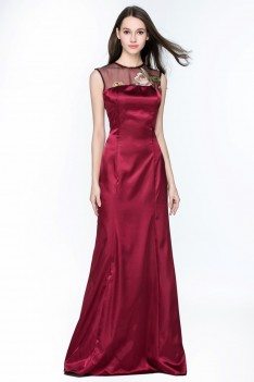 Sleeveless Embroidery Long Evening Gown - CK531