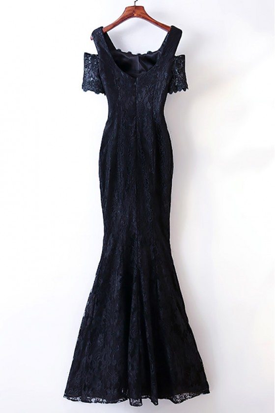 Elegant Long Black Lace Mermaid Prom Dress Cold Shoulder 118 Myx18162 9714