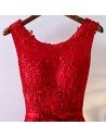 Pretty Red Lace Short Bridal Reception Party Dress Sleeveless - MYX18174