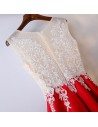 White And Red Lace Long Formal Dress For Women - MYX18176