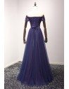 Beautiful Long Purple Prom Dress With Beading Top Off Shoulder Style - AKE18087